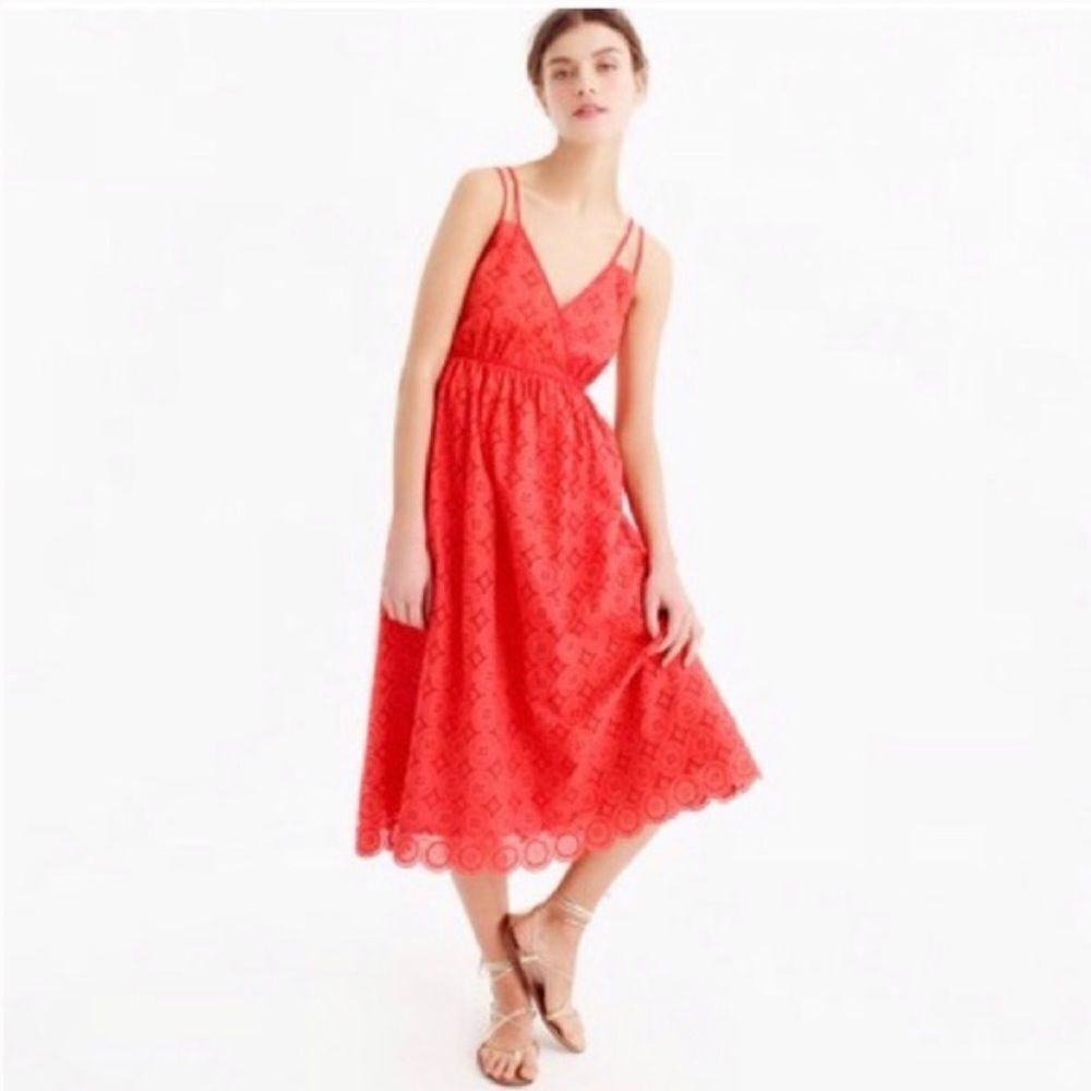 ✨4xHP✨Coral J. Crew Lace Spaghetti Strap Dress✨